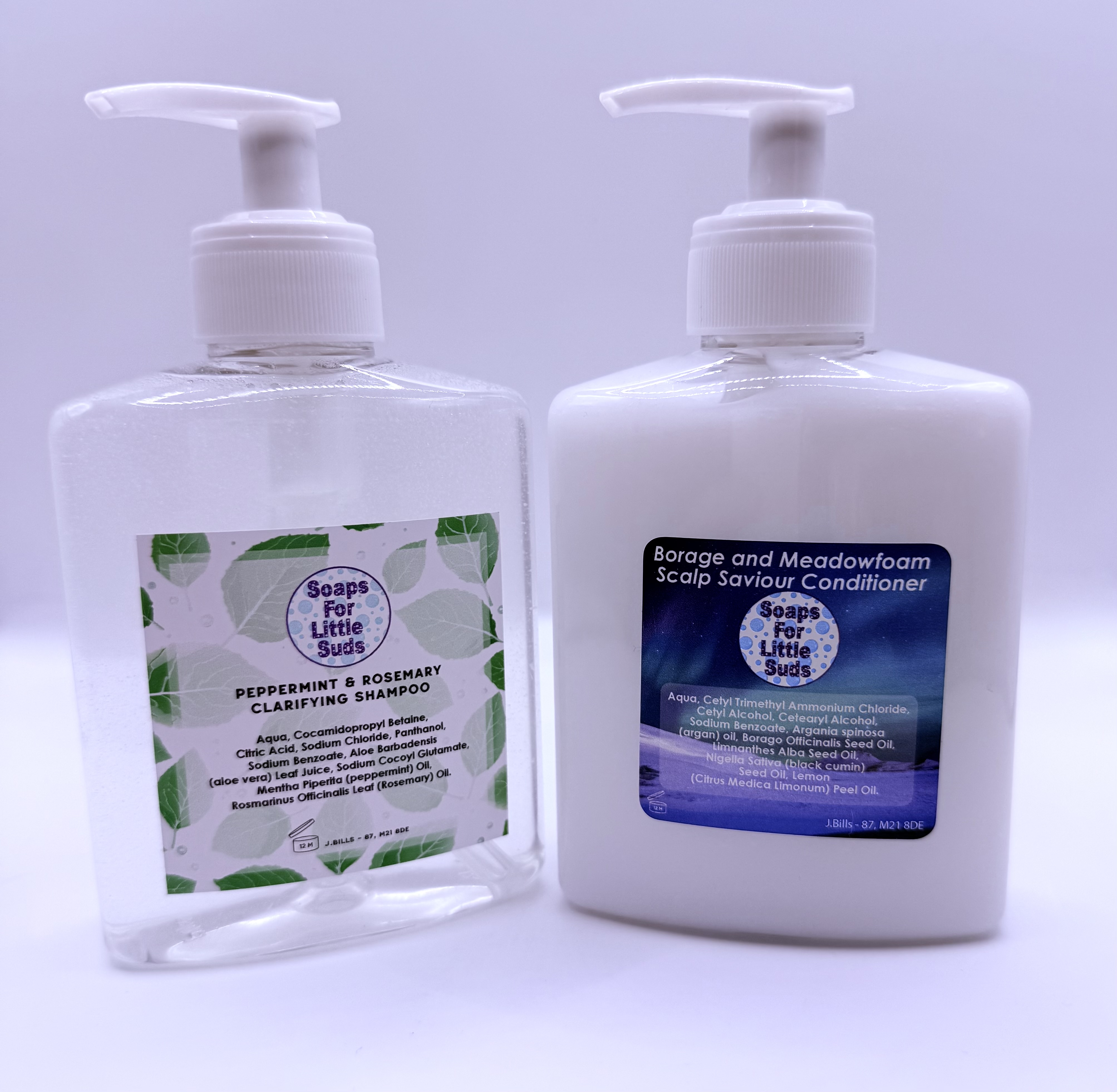 Peppermint & Rosemary Clarifying Shampoo + Borage & Meadowfoam Scalp Saviour Combo
